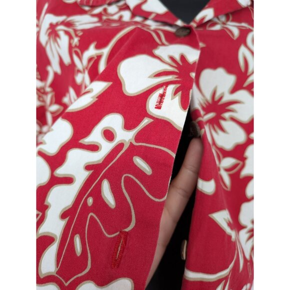 Vintage Hilo Hattie Hawaiian Button Up Shirt Women Size XL USA Hibiscus Tropical - Picture 4 of 9